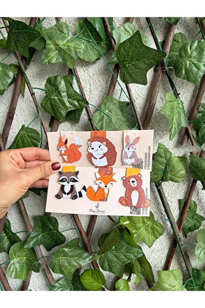 tinystoriestr Magnetic Bookmark - Animal Character Themed 6 Pieces - Magnetic...