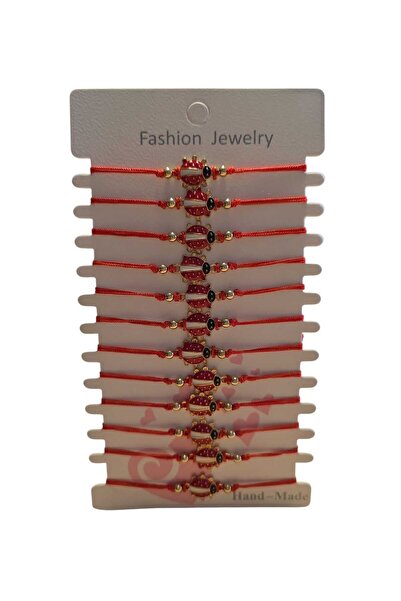 NoNameStore7 Set of 12 martisoras, Bracelet type, Adjustable size, Red string