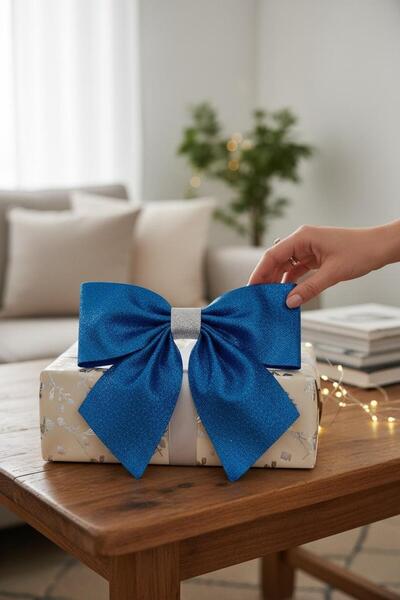 Cadde Süs فيونك جاهز للزينة من إيفا اللامع 25 سم × 25 سم