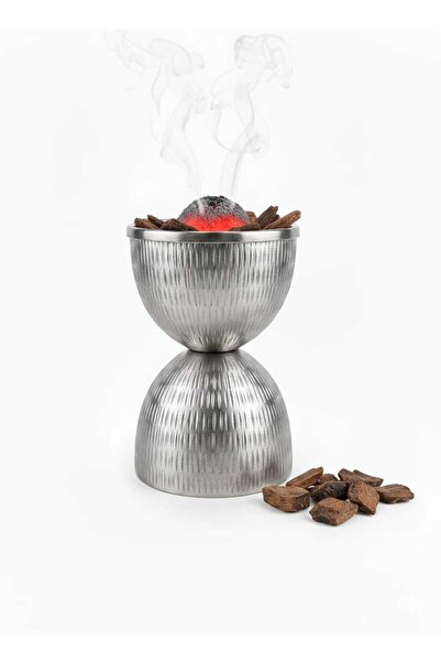 DUX Modern polished steel incense burner - decorative metal incense burner - ...