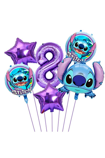 Choice 6pcs 1 Set Lilo&Stitch Theme Party Balloon Cute Stitch Aluminum Foil B...