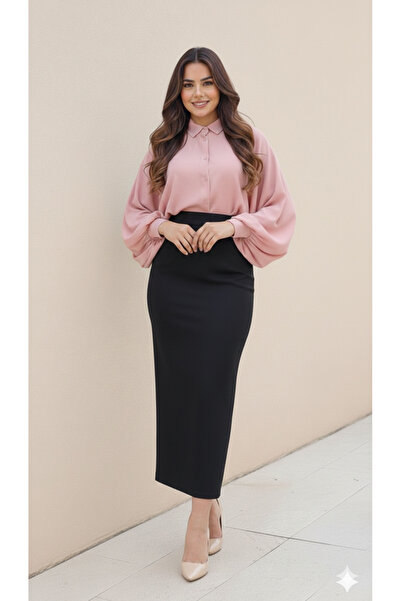 CNG MODA Ελαστική Φούστα Σκούμπα με Λάστιχο στη Μέση