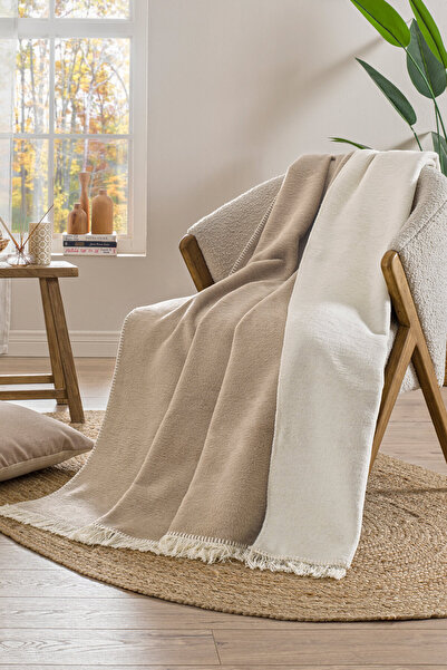 Özdilek بطانية قطنية مزدوجة اللون مقاس 150x200 سم