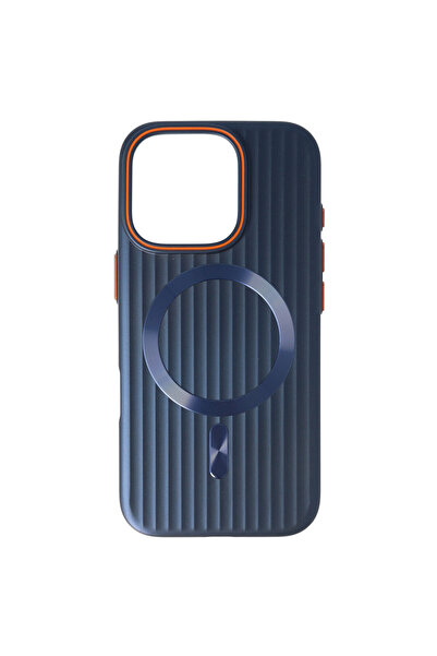 SEP PC Case Metallic Lines Magsafe Apple iPhone 15 Pro Navy Blue
