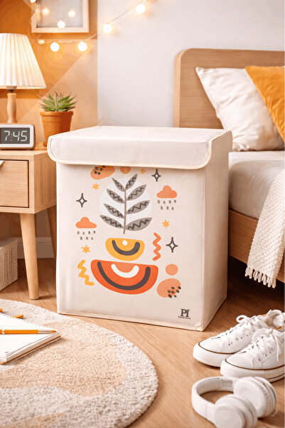 homyjr's Plant Patterned Multi-Purpose Toy Laundry Storage Box with Lid Foldi...