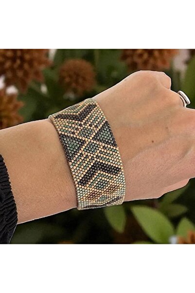 Ezera Wide Miyuki Bracelet Hand Sewn Boho Style Inspired by Nature