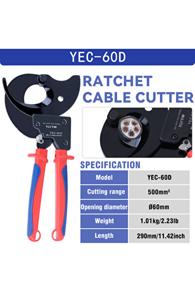 Choice1 قاطعة أسلاك معزولة YEC-60D، كماشة أسلاك شديدة التحمل لقص أسلاك الألمن...