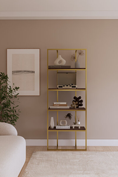 Solto Home OB16-22 Modern Metal Kitaplık – Ofis, Salon ve Mağaza İçin Reyon Raf