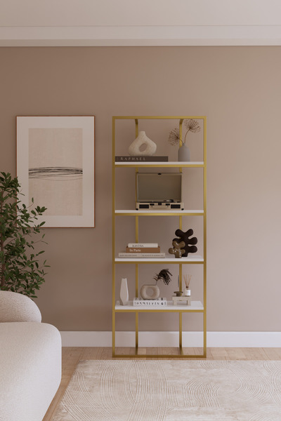 Solto Home OB16-23 Modern Metal Kitaplık – Ofis, Salon ve Mağaza İçin Reyon Raf