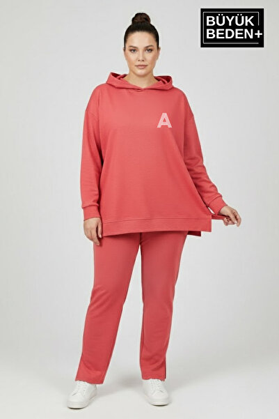 Superlife سترة رياضية بقلنسوة مقاس كبير وطباعة أنيقة SPR26BTK991-3