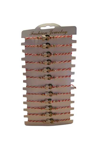 NoNameStore7 Set of 12 martisoras, Bracelet type, Adjustable size, Red string