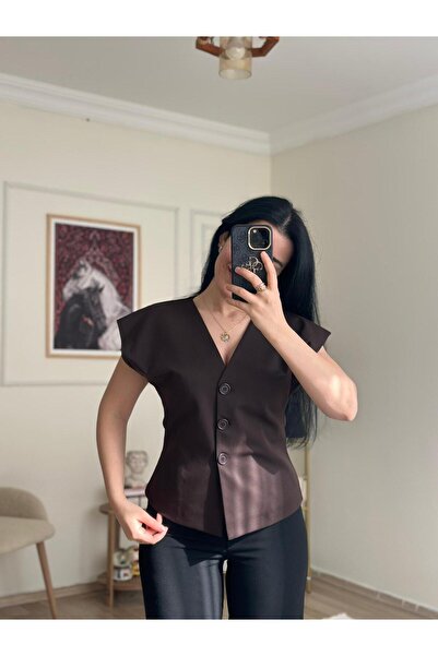 YELZEY BUTİK Premium Button Detail Vest