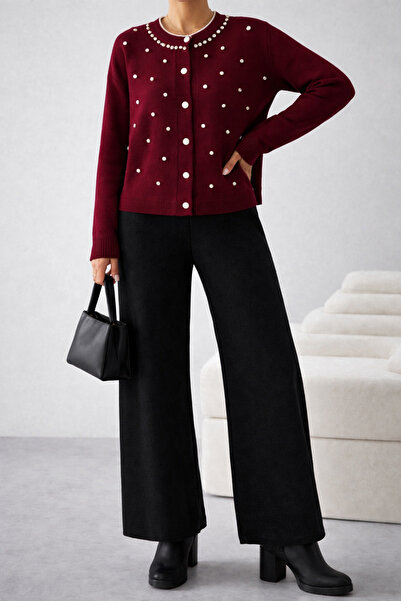 Nursay Pearl-Trimmed Knitwear Cardigan