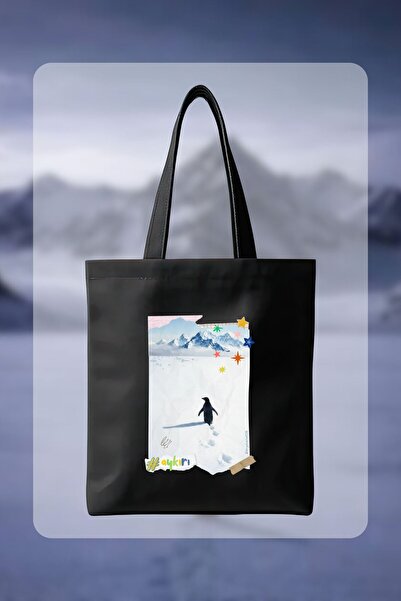 ZeynebinResimleri Nihilist Penguen | Aykırı Siyah Bez Çanta – %100 Gabardin K...