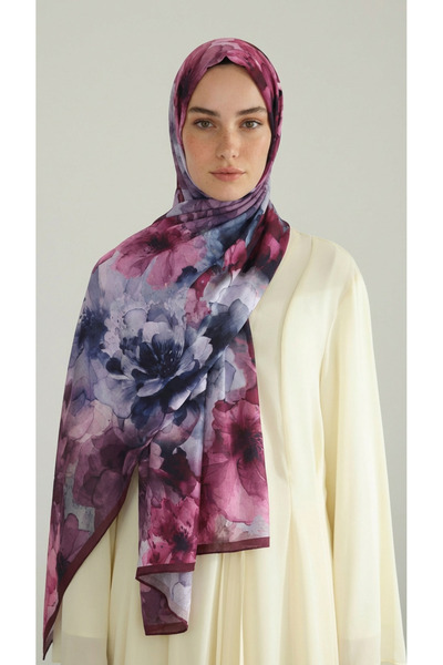 Karaca Eşarp Flower-Patterned Cotton Shawl