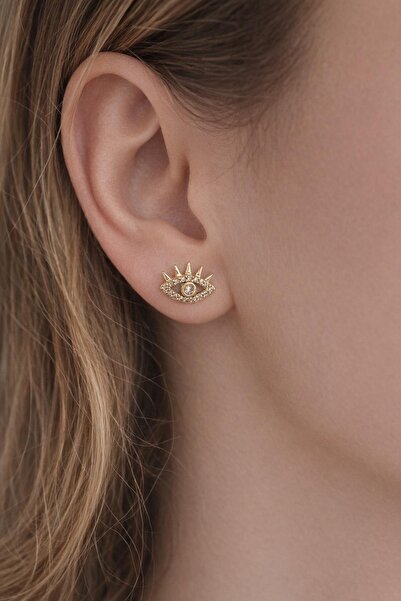 New Obsessions Nazar Göz Gömme Taşlı Çivi Küpe