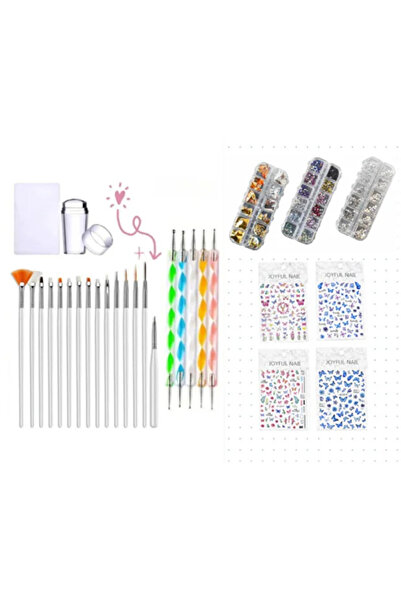 Fontenay Paris Jel Tırnak Nail Art Stamper DotKalem CharmSet StickerSet Set