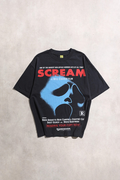 Overdrive Scream Movie Ghostface Oversize Unisex Black Short Sleeve Tshirt