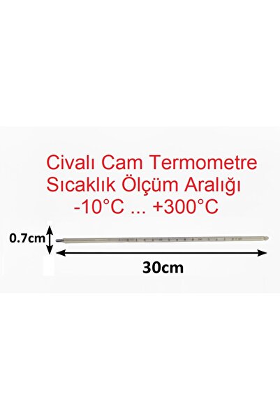 TEKNO İSTANBUL Civalı Termometre - Kimya Termometresi - Cam Baget Termometre ...