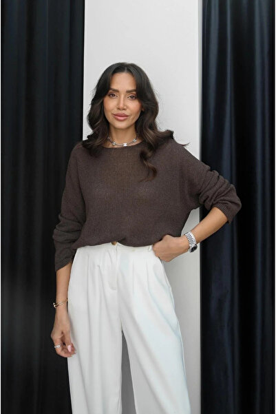 My Blog Brown Self-Collar Basic Knitwear - 251007