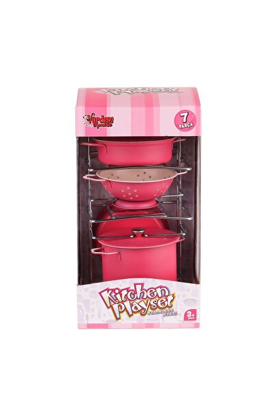 Russet Atf-683G-6 Pink Enamel Cookware Set with Rack 7 Pieces -Vardem