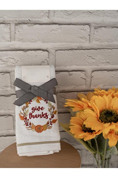 Baveno طقم مناشف قطنية مطرزة للهدايا مكون من قطعتين مقاس 28x46 سم