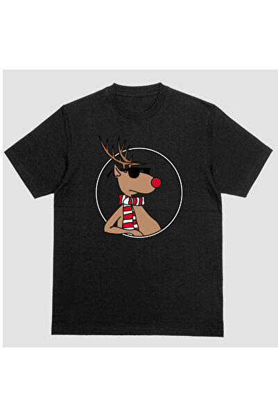 Kartier Unisex Black T-Shirt Cool Rudolf