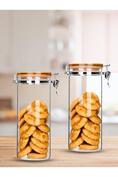 1Chase 2-Piece Borosilicate Glass Storage Jar With Clip and Airtight Bamboo L...