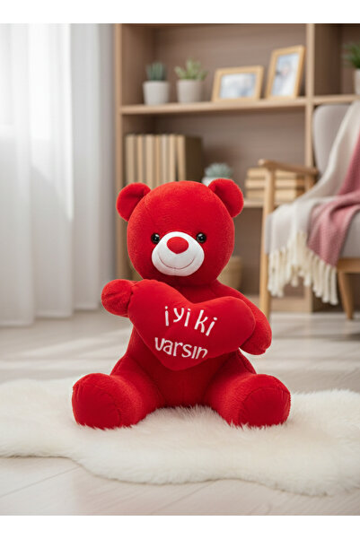 Velura Ellerinde Kalp Tutan Sevimli Peluş Ayıcık 70cm | İyiki Varsın - Seni S...