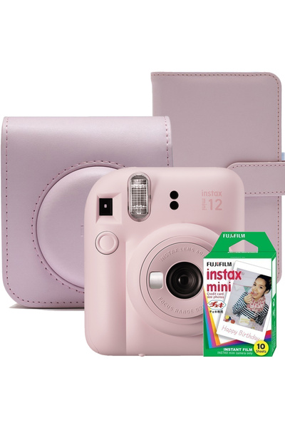 Fujifilm Instax Mini 12 зелена + оригинален калъф + оригинален албум + филм 1...
