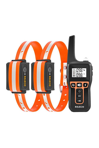 ROJECO PD529 Dual Dog Training Collars: Adjustable, 1000m Range, IPX3 Orange