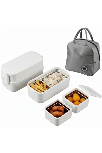 Skyline Orbion Set Caserole Inox, 800ml, 2 straturi, Geanta Termoizolanta Inc...