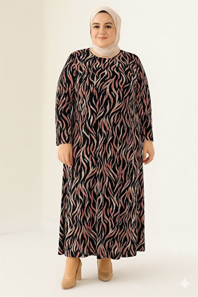 THEBEK Women's Violet Oversize Winter Dress Tile Pattern