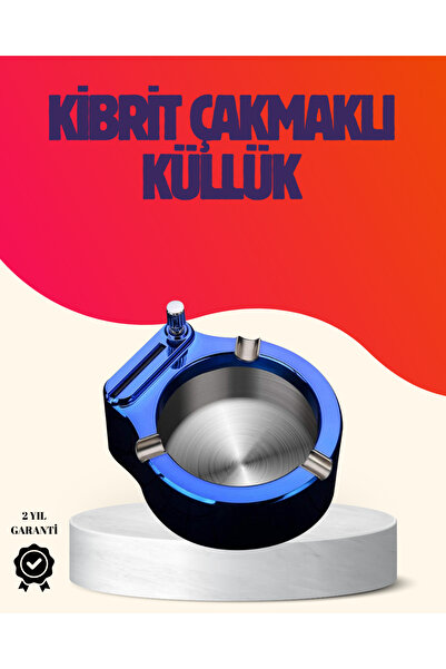 toyigoo Scrumieră rotundă din metal cu brichetă integrată, structură durabilă...