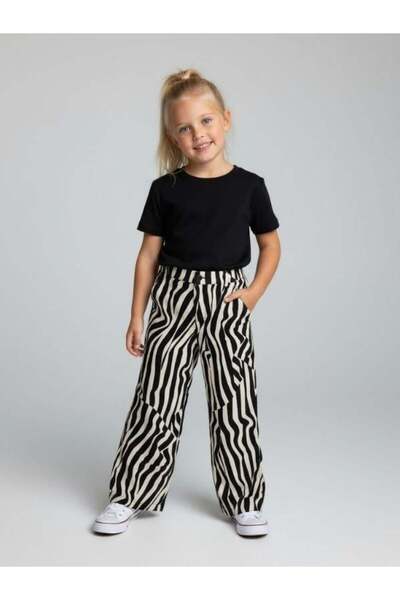 Zekids Girl's Patterned Linen Trousers