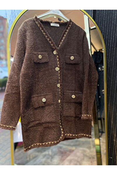 PRENSES ŞAL NEFİSE 140393 ANGORA SİM VE PÜSKÜL DETAYLI CEKET