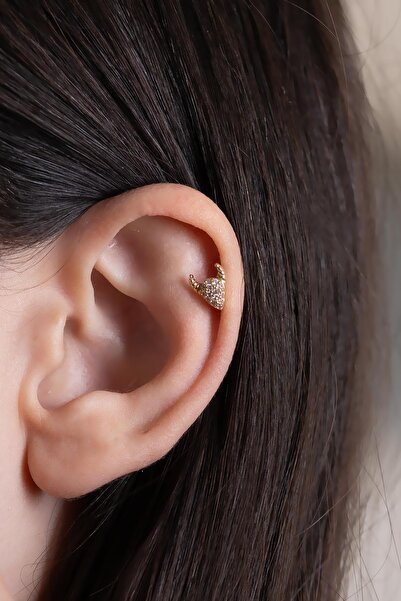 Bayar Gold 14 Ayar Altın Taşlı Boğa Tragus