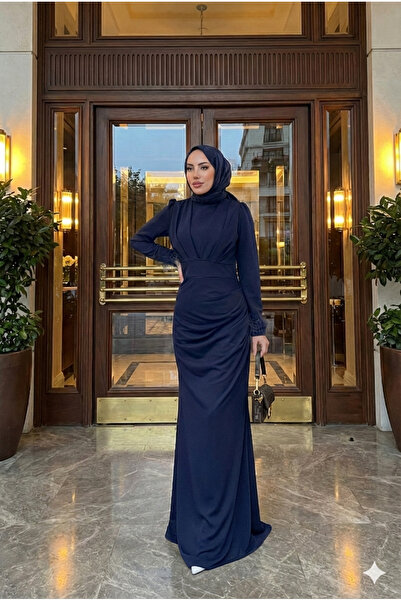 Tarzım Tuba Kadın Püskül Detaylı Scuba Abiye Elbise