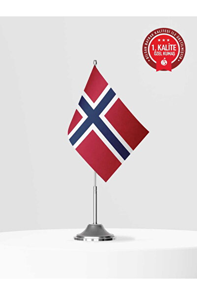 Bilsan Norveç Tekli Masa Bayrağı Set - Saten Kumaş 1. Kalite