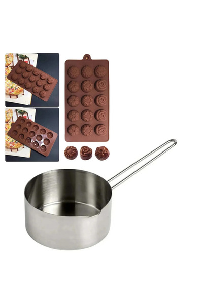 adin tasarım مجموعة صنع شموع زهرة الأقحوان، وعاء لصهر الشمع سعة 500 مل، قالب ...