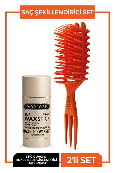 Morfose Stick Saç Wax+Bukle Belirginleştirici Turuncu Saç Fırçası