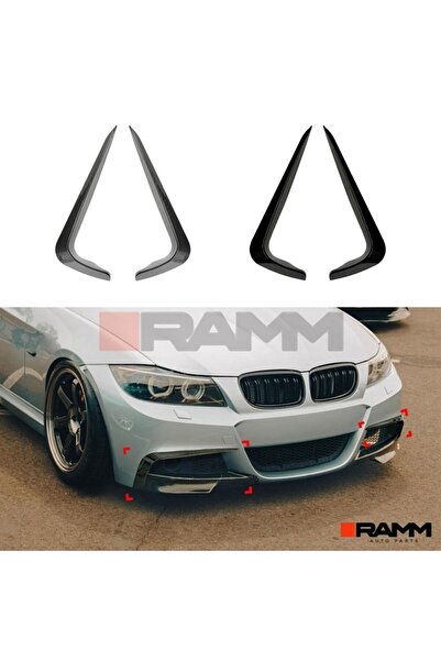 RAMM BMW E90 E91 LCI Ön Tampon Bıçağı Sağ + Sol - Parlak Siyah