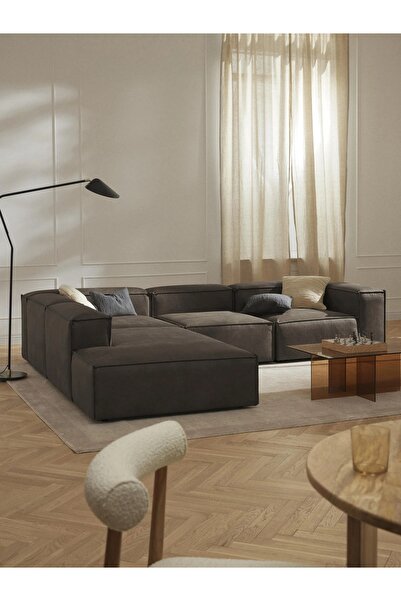 S Home Design Concept Frida 4 Modül Dinlenme Puflu 290x240 cm, Sol Köşe, Nubu...
