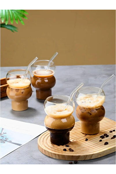 1Chase Set of 4 - Borosilicate Calabash Shaped Glass Set 500ml