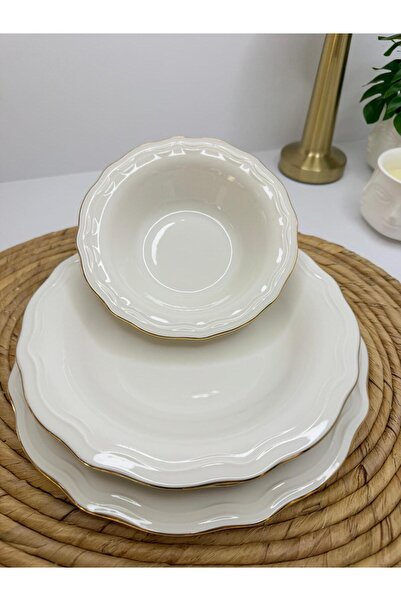 Tulü Porselen TULU PORSELEN 24 PARÇA PREMIUM 6KİŞİLİK SUNUM YEMEK TAKIMI