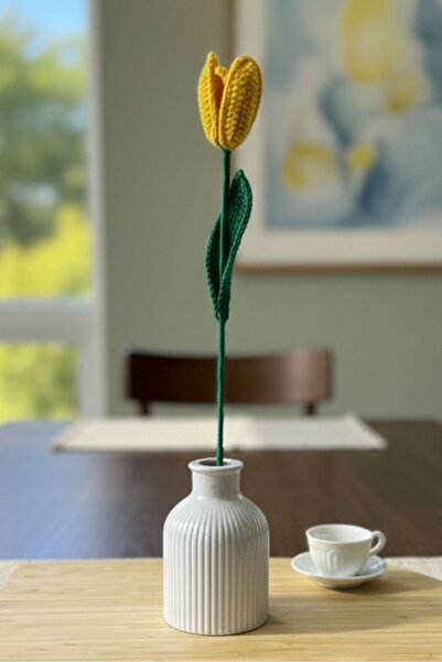 Uretti - Tuğba 9352 Hand Knitted Openwork Tulip Flower