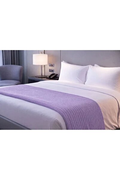 H Hotel Supplier Cuvertură Pled tip Spic Mov – 240 × 240 cm, 100% bumbac, 300...