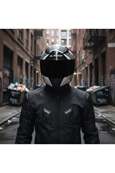 LS2 RAPID 2 EXTRA BEYAZ-KIRMIZI KASK (SİYAH VİZÖR + ŞEFFAF VİZÖR)