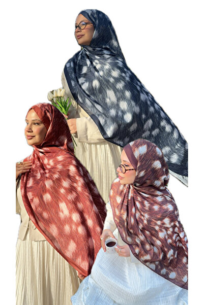 Mira İpek Ceylan Pattern Cotton Soft Shawl Set 3-Piece Boxed Cotton Soft Shaw...