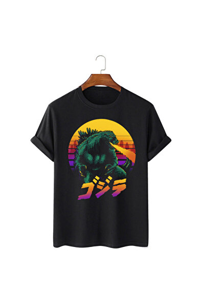 Kartier Tricou Unisex Negru Godzilla Retrowave